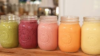 5 Healthy Breakfast Smoothies [upl. by Nylcsoj203]