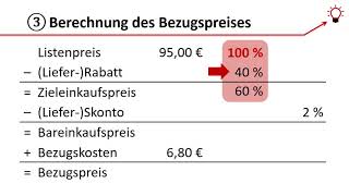 Die Einkaufskalkulation quantitativer Angebotsvergleich [upl. by Dent18]