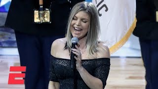 Fergie sings the national anthem at the NBA AllStar Game  ESPN [upl. by Adnorahs895]