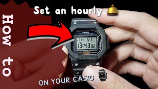 how to set an hourly chime or beep sound on the casio DW 5600E wristwatch [upl. by Marra]