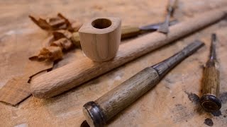 Woodworking Hand Carved Tobacco Pipe How To [upl. by Arhas514]