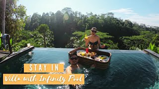 WE STAYED IN MOST ROMANTIC VILLA IN UBUD WITH INFINITY POOL [upl. by Vick822]