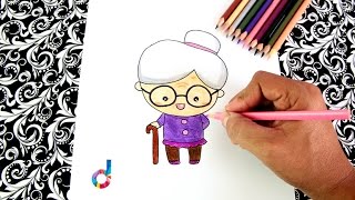 Cómo dibujar una Abuelita ancianita paso a paso  How to draw a Granny old lady [upl. by Lladnar]