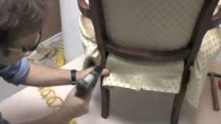 upholstering a bergere chair [upl. by Ahseid]