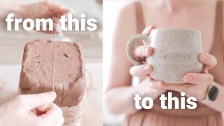 MAKING A MUG  The ENTIRE Pottery Process  ASMR calming pottery videos [upl. by Reiser606]