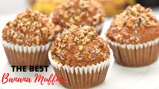 The Best Banana Nut Muffins Recipe Ever [upl. by Gnek]