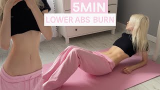 5MIN AB BURN WORKOUT FLAT STOMACH amp LOWER BELLY HOURGLASS AB WORKOUT [upl. by Medina156]