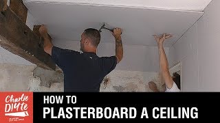 How to Plasterboard an Old Ceiling [upl. by Wallace]