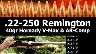 22250 Rem  40gr VMax seating depth tests with ARComp [upl. by Lunna7]