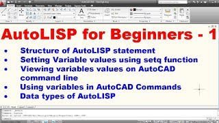 AutoLISP Programming Tutorial for Beginners  1 Part 1 of 2 [upl. by Ddahc]