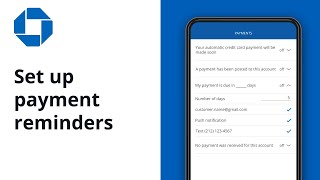 How to Setup an Alert for your Credit Card Payment  Chase Mobile® app [upl. by Bechler454]