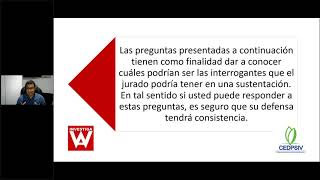 Preguntas más frecuentes que hacen los jurados en una sustentación de Tesis Dr Walter Abanto [upl. by Shultz185]