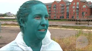 Thousands strip off and get painted blue for Spencer Tunick artwork [upl. by Atnahc959]