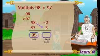 Vedic Math Multiplication using Nikhilam Sutra  Vedic Math Lesson Hindi [upl. by Ynahteb458]