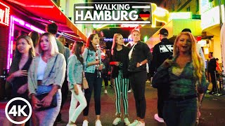 4K Hamburg Germany Night Life Walk Tour in 2020  Summer St Pauli Reeperbahn [upl. by Elttil]