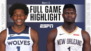 Anthony Edwards outplays Zion Williamson in Wolves blowout HIGHLIGHTS  NBA on ESPN [upl. by Benny843]