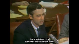 SUBTITLES Fred Rogers testifies before the Senate Subcommittee on Communications 1969 [upl. by Kabab846]