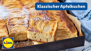 Einfacher und Saftiger Apfelkuchen  Klassischer Apfelkuchen Vom Blech  Lidl Kochen [upl. by Couhp42]