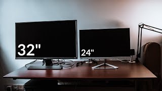 Monitor Upgrade  24 vs 32 Inch Monitor BENQ EW3270U [upl. by Dibbell]