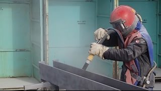 SandBlasting  metal construction [upl. by Smail]