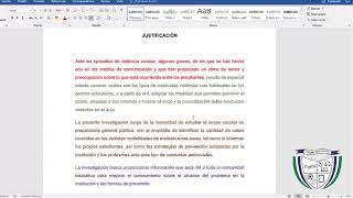 JUSTIFICACIÓN  PROYECTO DE INVESTIGACIÓN INSTITUCIONAL [upl. by Halil]