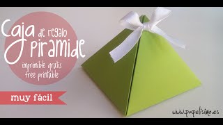 Cómo hacer caja pirámide para regalo [upl. by Enilra]