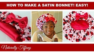 How to make a satin bonnet  Kids Natural Hair Care [upl. by Lavella623]