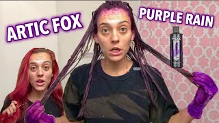 Dying My Hair PURPLE From Bright Red No Bleach [upl. by Slemmer]