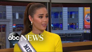 Newlycrowned Miss Universe Catriona Gray talks to GMA [upl. by Ayin]