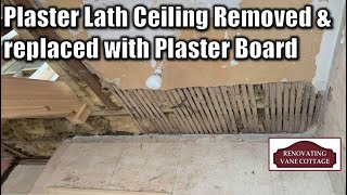 Plaster Lath Ceiling removal and plaster board Install [upl. by Melentha]