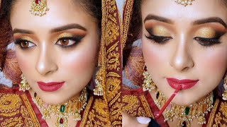 Step By Step How to Do PakistaniAsian Bridal Makeup Tutorial [upl. by Galang933]