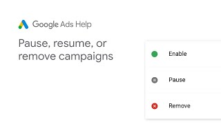 Google Ads Help Pause remove or resume campaigns [upl. by Siryt3]