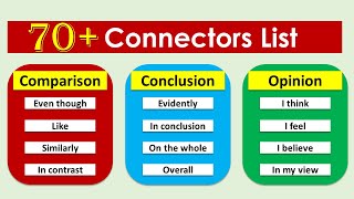 Connectors words list Connector in English grammar [upl. by Llien]