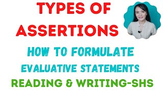 Types of assertion according to degree of certaintyEvaluative statement in a text [upl. by Wilser39]