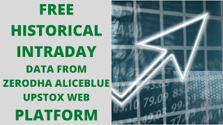 Free Historical Intraday Data from Zerodha Aliceblue Upstox Web Platform 2021 [upl. by Elleinnod52]