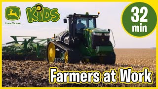 John Deere Kids  Real Tractors amp Farmers at Work with Music amp Song [upl. by Nivad]