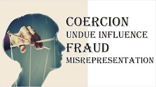 Coercion Undue Influence Fraud Misrepresentation  Indian Contract Act 1872  Law Guru [upl. by Karilla712]