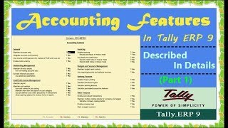 Accounting Features In Tally ERP 9  Step By Step Tally Features In Hindi  Enable Feature PART 1 [upl. by Woehick]