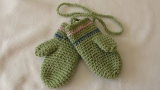 How to crochet EASY childrens mittens for beginners [upl. by Monsour447]