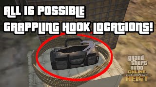 ALL 16 POSSIBLE GRAPPLING HOOK LOCATIONS FOR CAYO PERICO GATHER INTELSCOPE OUT GTA 5 ONLINE DLC [upl. by Aicnetroh159]