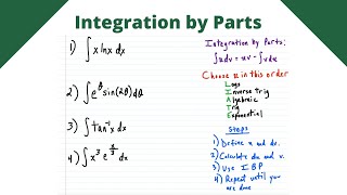 Integration by parts 4 examples  Calculus [upl. by Esther]