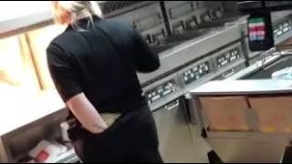 McDonald’s employee puts her hand down her pants before using it to scoop friestiktok [upl. by Georgetta]