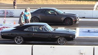 Legendary Charger RT vs Dodge Demon  14 mile drag race [upl. by Lew367]