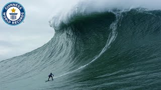 Largest wave surfed  Guinness World Records [upl. by Erimahs]