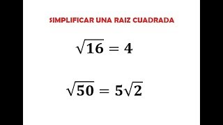 Simplificar una raíz cuadrada [upl. by Eanaj]