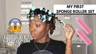 Sponge Roller Set  Natural Hair [upl. by Nylarac]