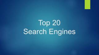 Top 20 Search Engines [upl. by Blackwell]