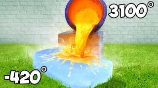 Molten Lava Vs Giant Ice Block Experiment [upl. by Nerty]