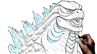 How To Draw Godzilla  Step By Step  Godzilla vs Kong [upl. by Neelahtak97]