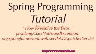 How to resolve the Error ClassNotFoundException orgspringframeworkwebservletDispatcherServlet [upl. by Israeli]